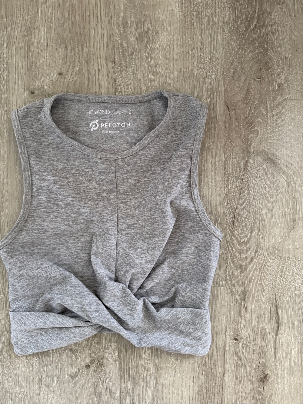 Beyond Yoga Peloton Gray Twist-Front Sleeveless Tank Small